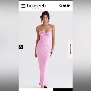 Charmaine Pink Corset Maxi Dress